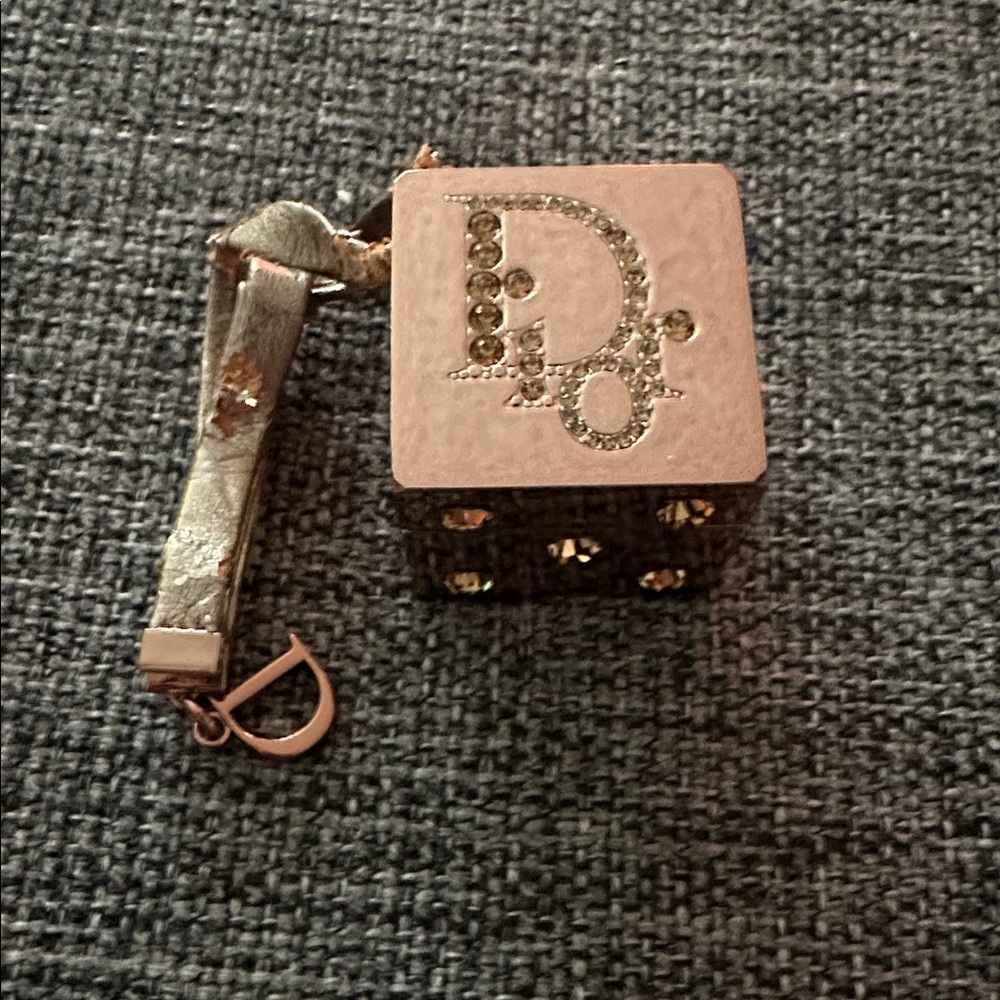 Dior Rose Gold Cube Keychain